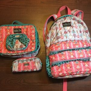 Matilda Jane backpack, lunch bag, pencil case set